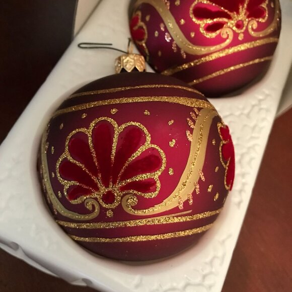 Handcrafted Christmas Glass Ornaments From Dillards 12 Total Pieces - Picture 5 of 7